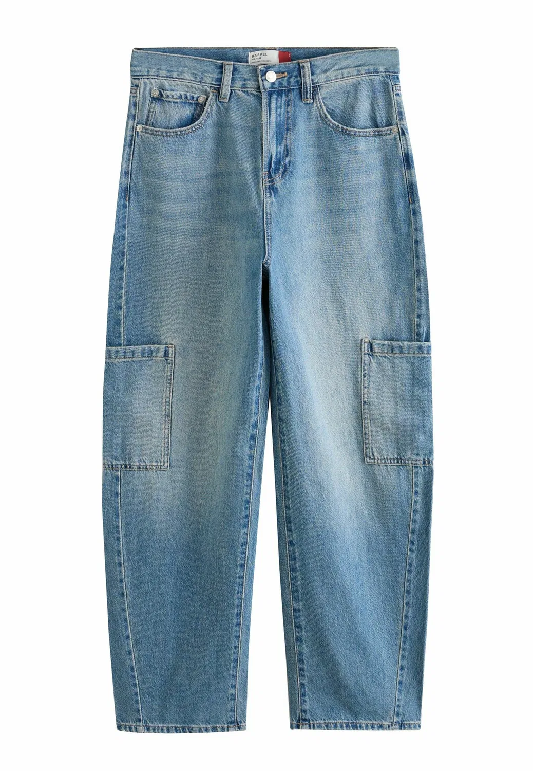 Джинсы прямого кроя с широкими штанинами Next, Light Blue Cargo Pocket