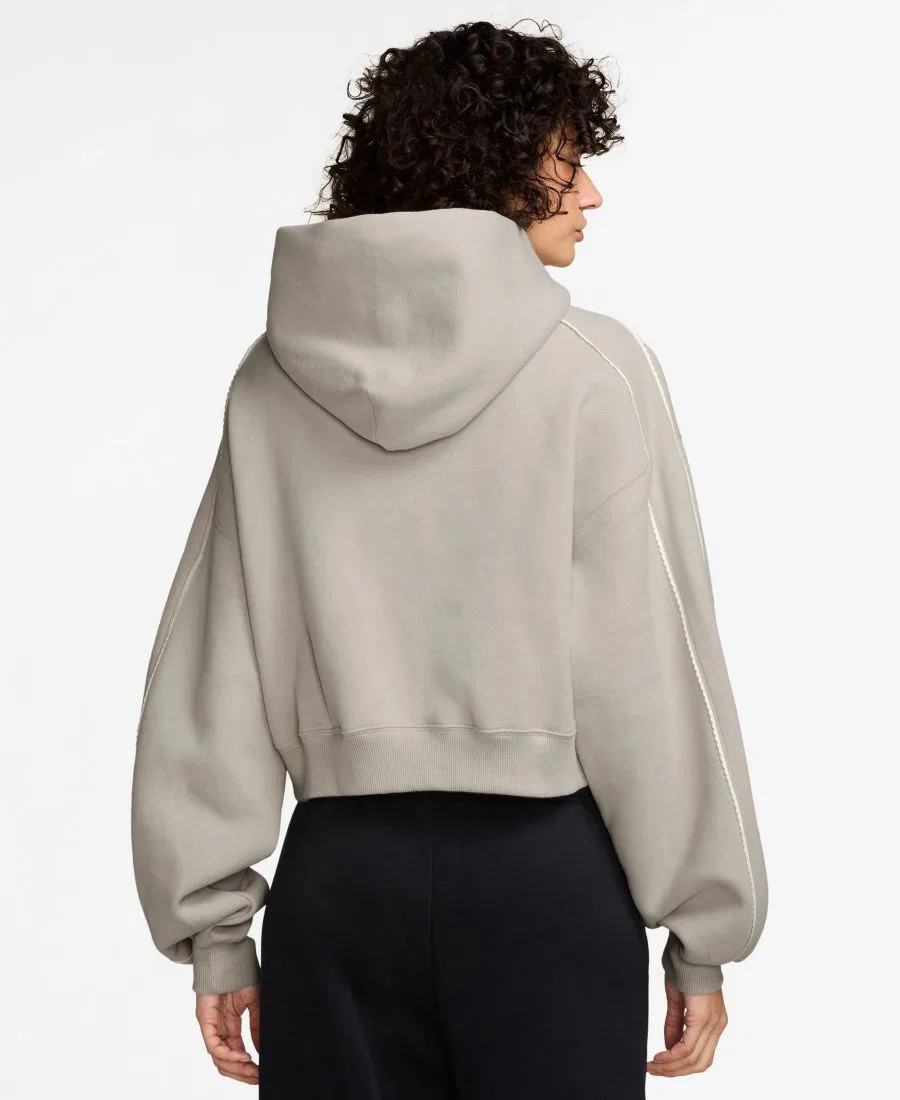 Женский худи оверсайз из флиса с декоративной отделкой Nike Studio, Cream II/Sail/Cream II — фото 3