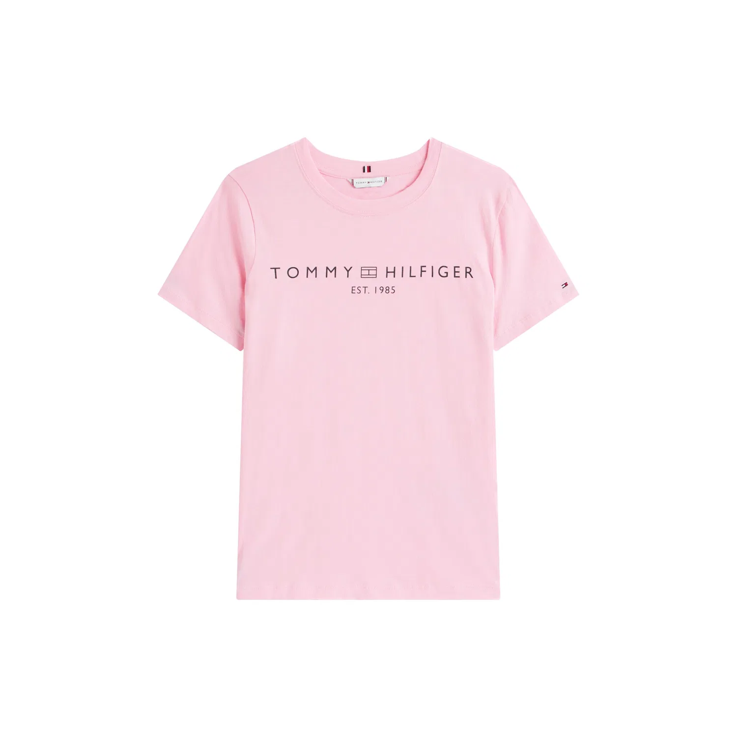 Женская хлопковая футболка с логотипом Tommy Hilfiger, Classic Pink — фото 3