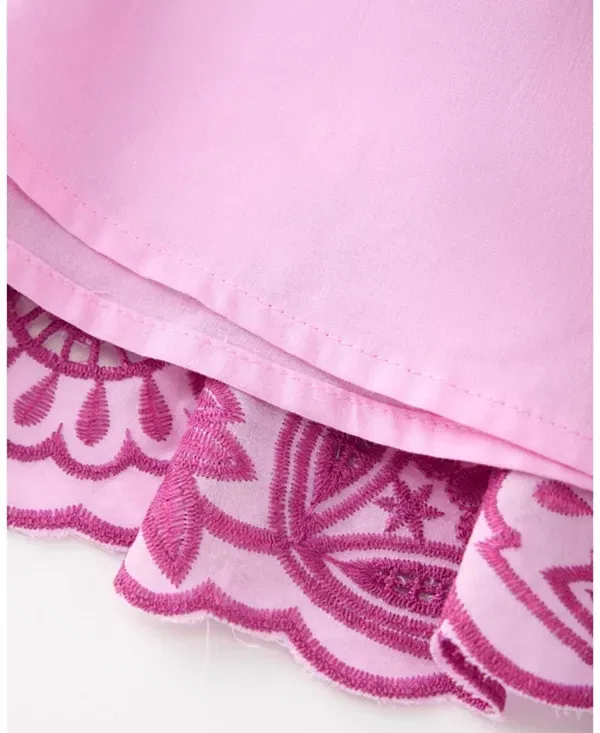 Детская юбка для девочек с вышивкой Alora Embroidered Frill Mini Skirt Marlo Kids, Cherry — фото 3