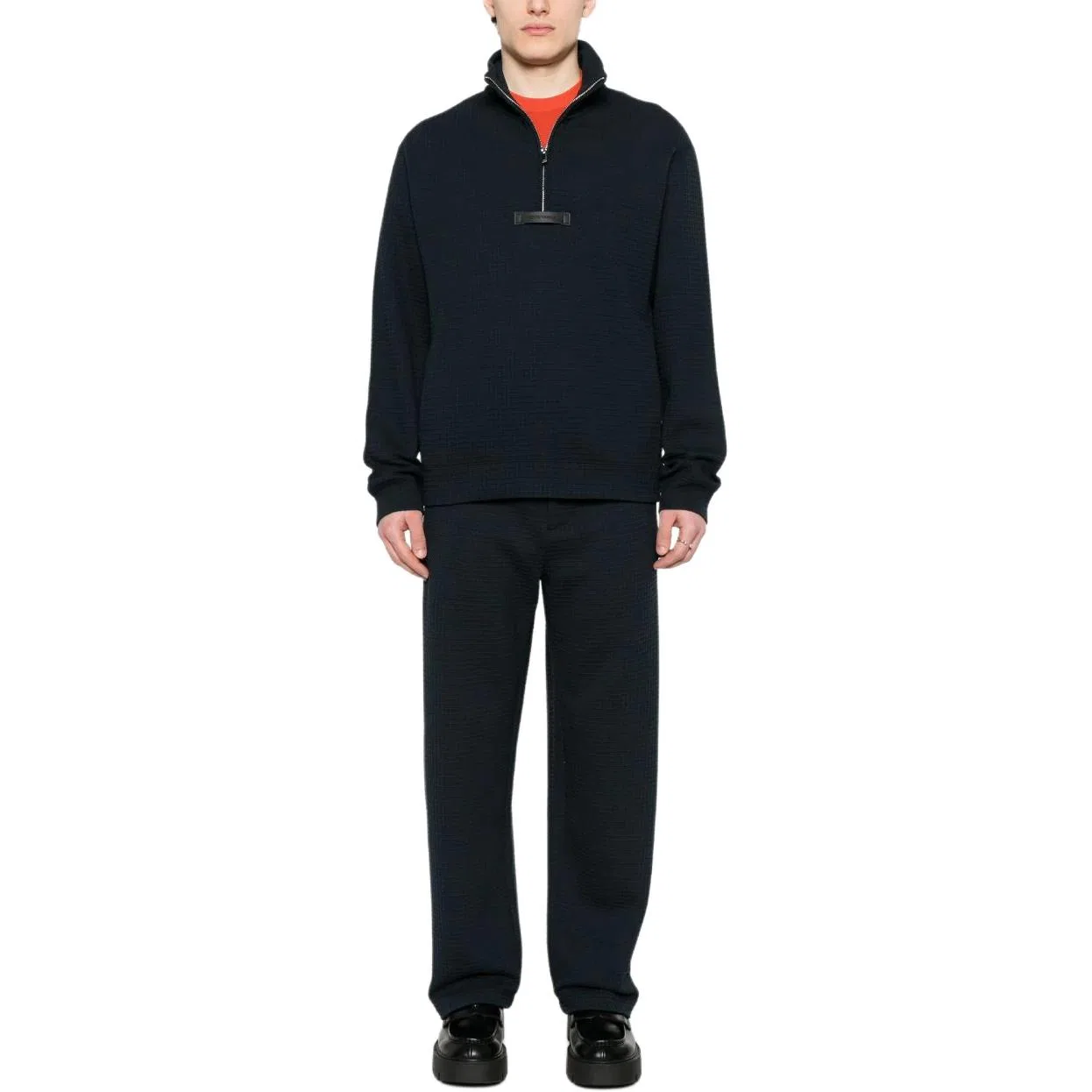 Брюки повседневные трикотажные вафельные, Emporio Armani, Blue — фото 3