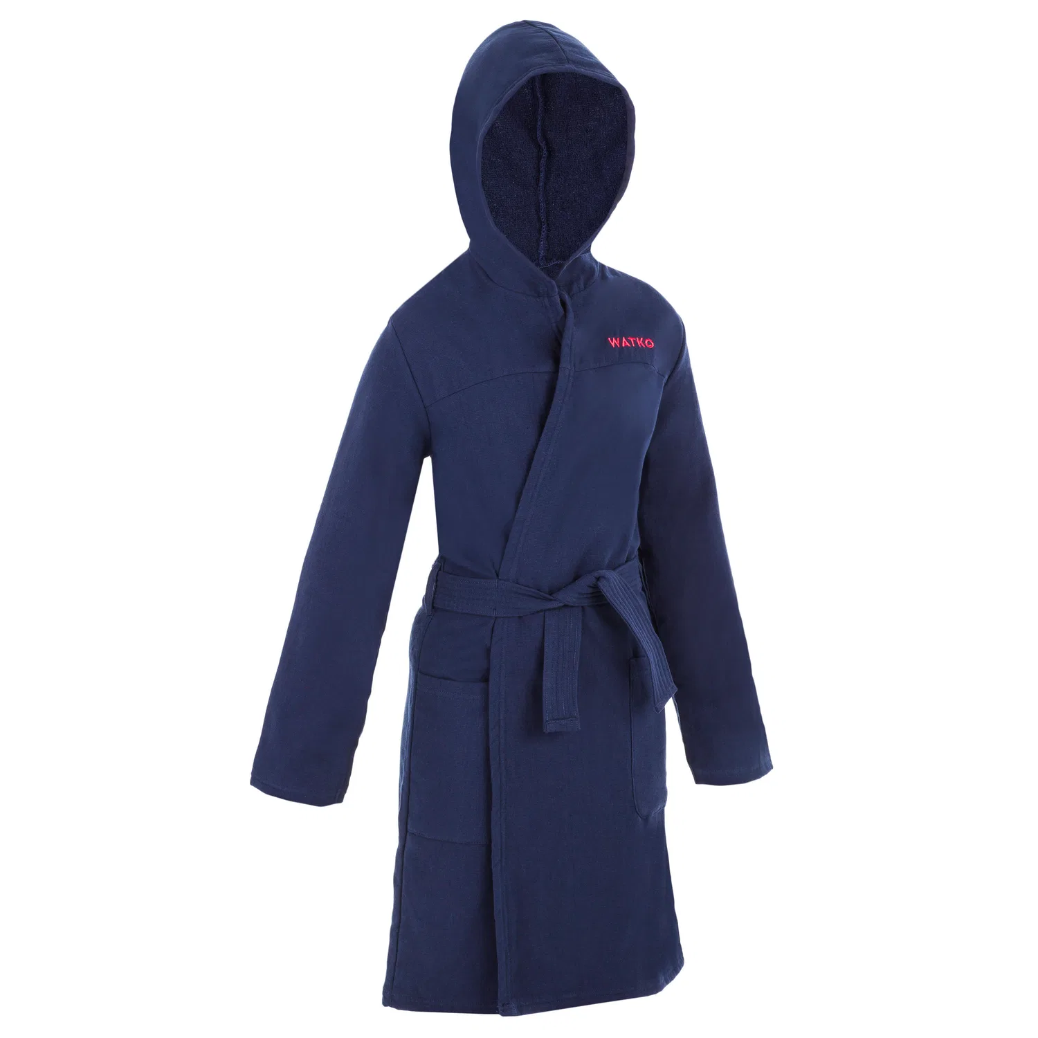 Детский хлопковый халат с капюшоном Decathlon, Stahlblau