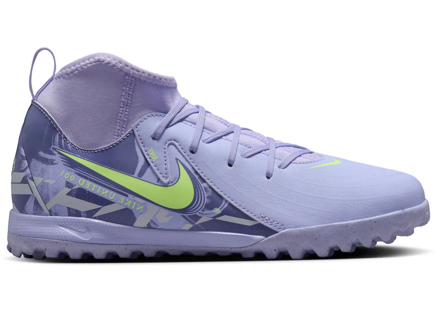 Детские кроссовки для активных видов спорта Nike Phantom Luna 2 Academy TF, Purple Agate/Barely Volt