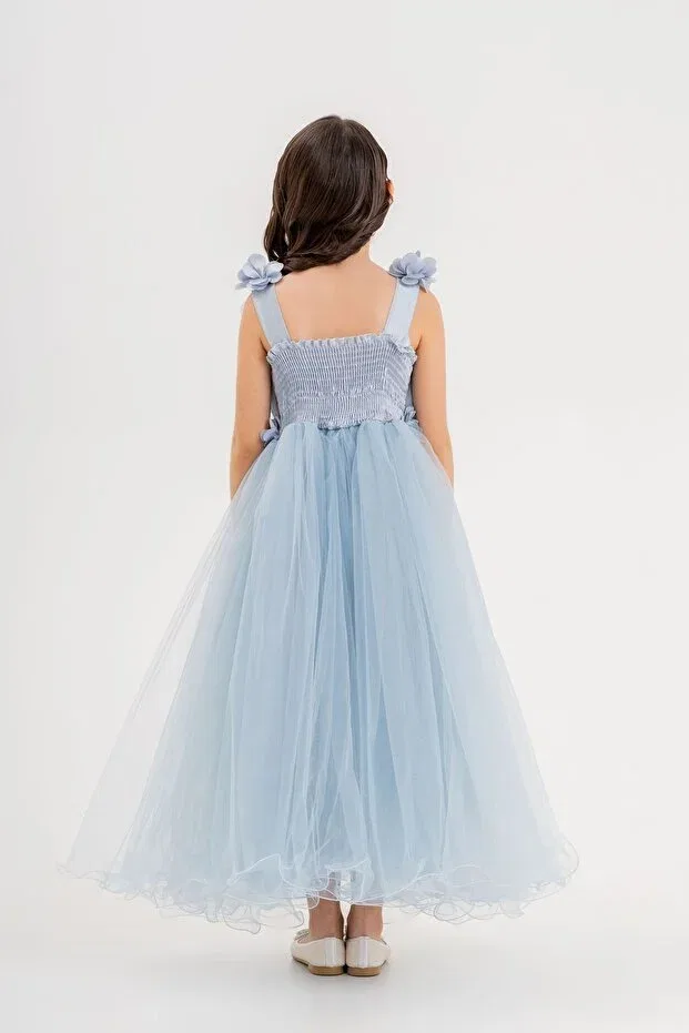 Детское платье для девочек кружевное Mertoğlu Baby, Blue — фото 3