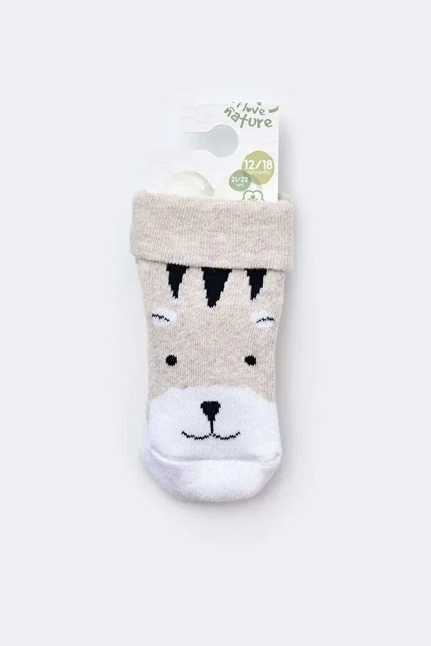 Детские носки для новорожденных махровые Biorganic, Beige