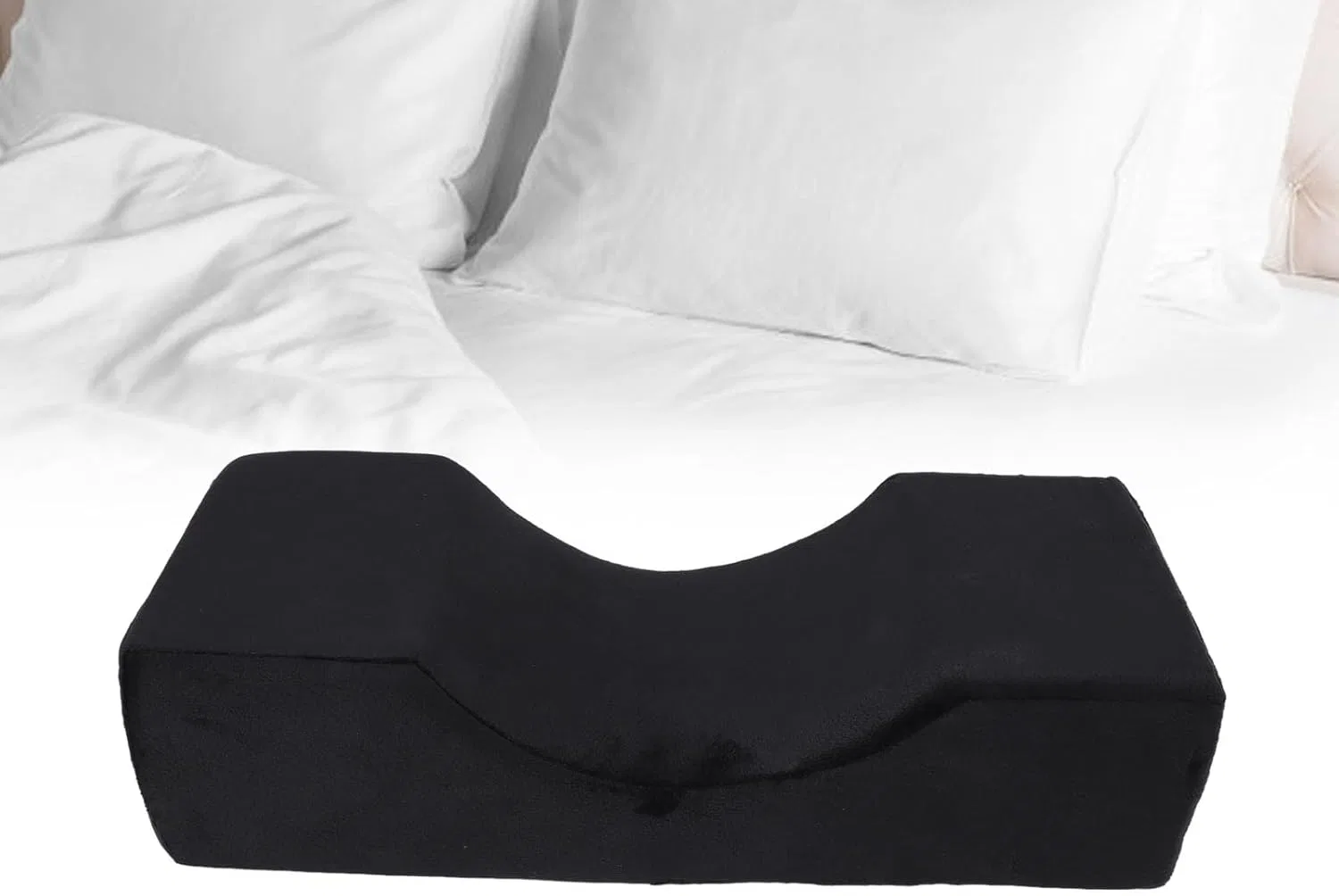 Подушка для ресниц U-образная, Memory Foam, Crystal Velvet, Black Riuulity — фото 3