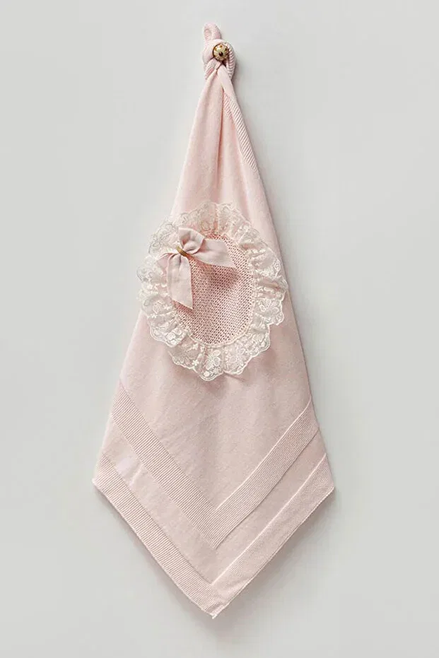 Детский комплект одежды для новорожденных хлопковый Lace pcs bow detail baby girl knitwear hospital release set of five Momercy, Pink — фото 2