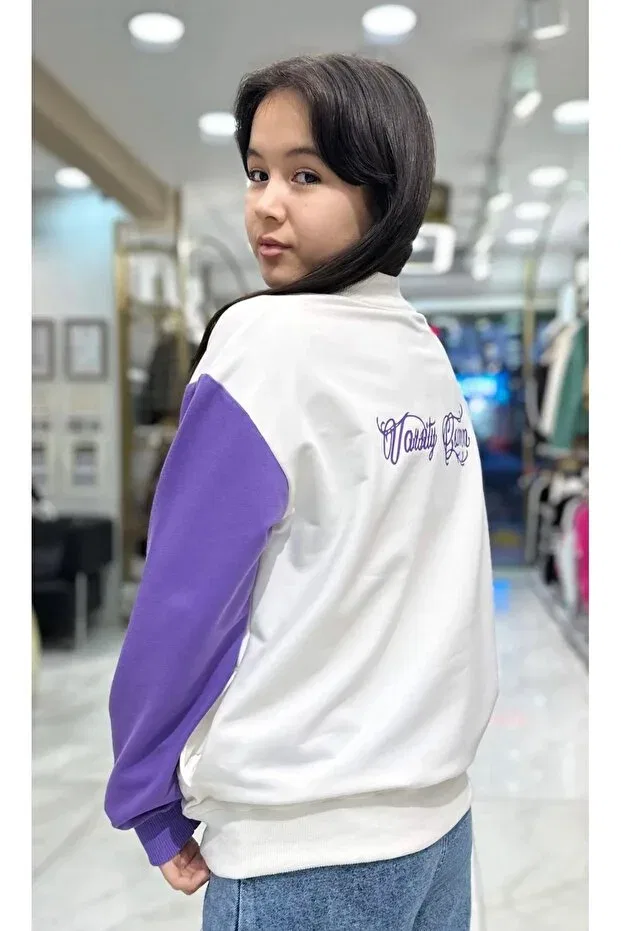 Детская куртка для девочек с принтом Minimoda Kids, Purple — фото 3