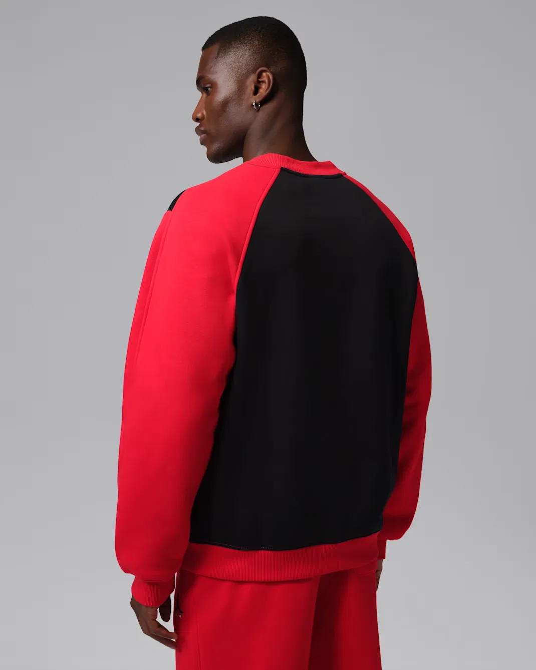 Мужская флисовая толстовка с круглым вырезом Jordan Brooklyn, Black/University Red/University Red — фото 2