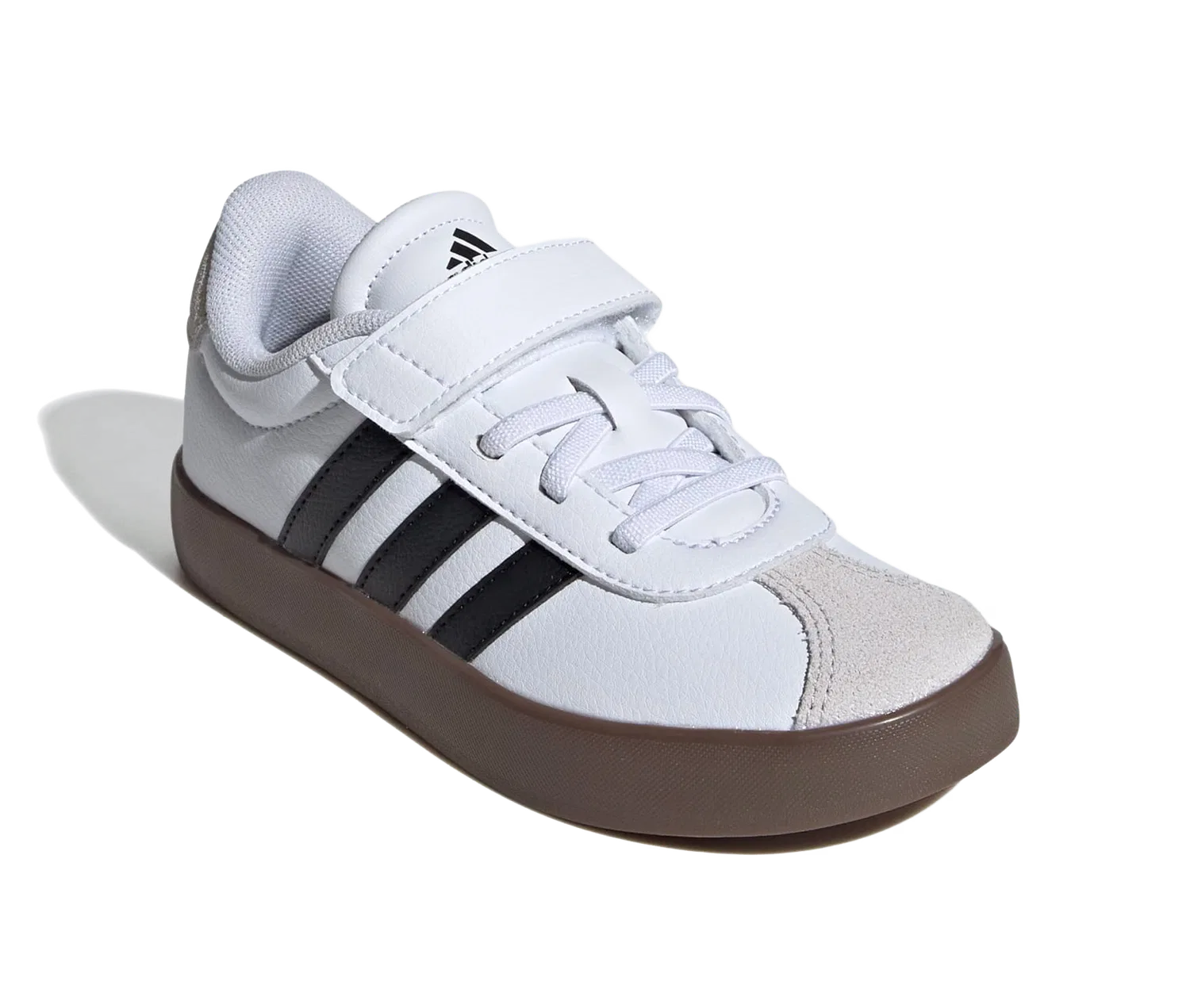 Детские полуботинки с эластичной шнуровкой и липучкой Adidas, белый — фото 2