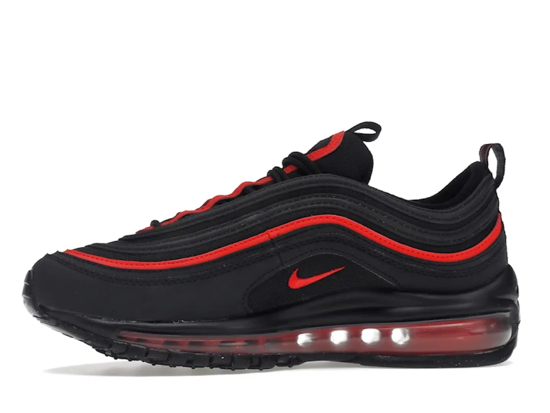 Детские кроссовки Lifestyle с контрастными акцентами Nike Air Max 97, Black/Black-Chile Red — фото 3