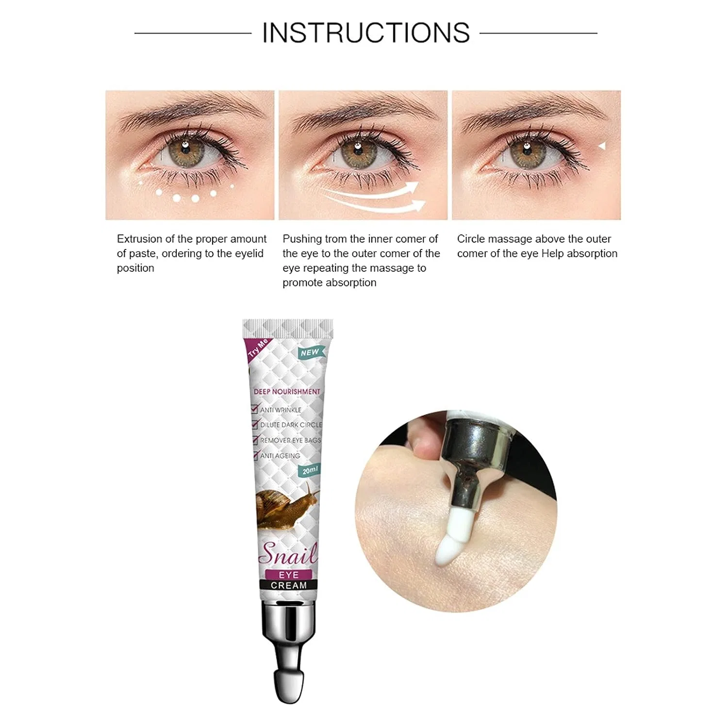 Крем для глаз Anti-Ageing TMISHION 20 ml — фото 4