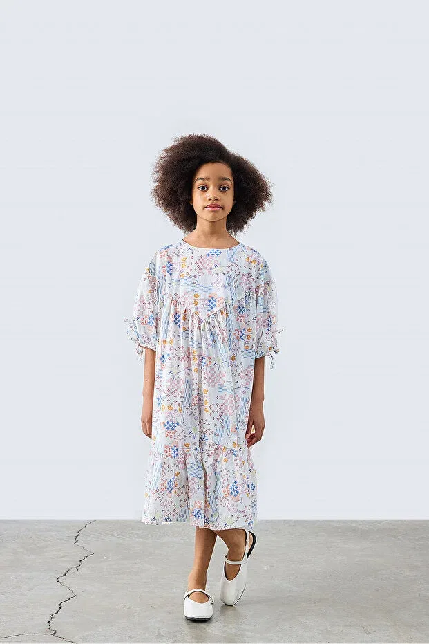 Детское платье для девочек с принтом Nona patch patterned Marvy, Multicolor — фото 2