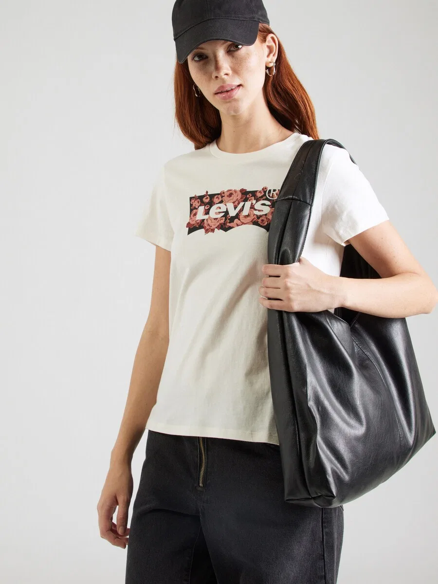 Футболка LEVI'S "Perfect Tee" натурального белого цвета — фото 3