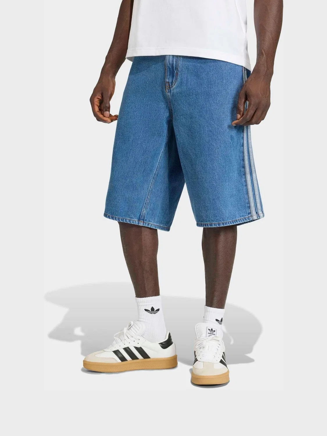 Синие джинсовые шорты adidas Originals Firebird Adicolor