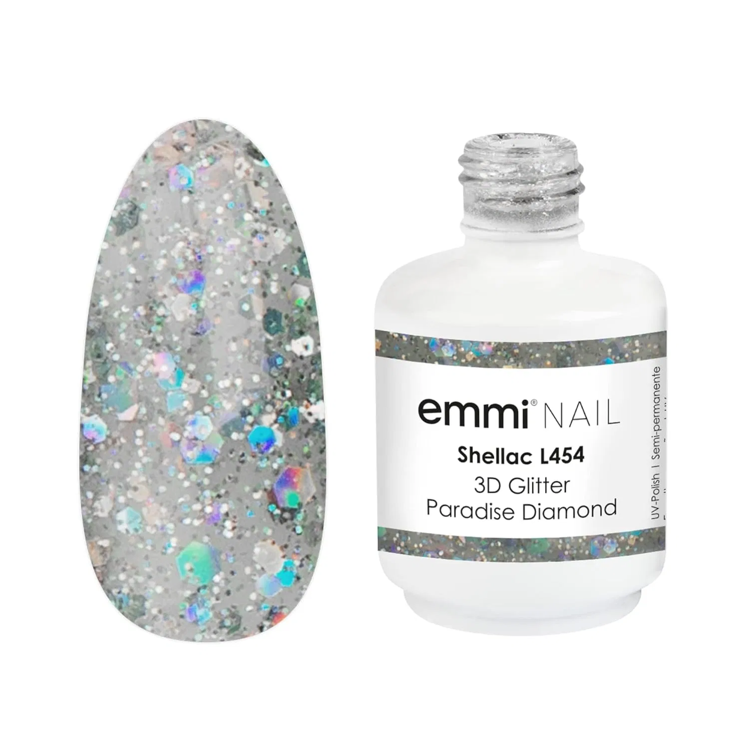 Глиттерный УФ/LED лак для ногтей «Paradise Diamond» от Emmi Nail, 15 мл Emmi Nail, Diamond
