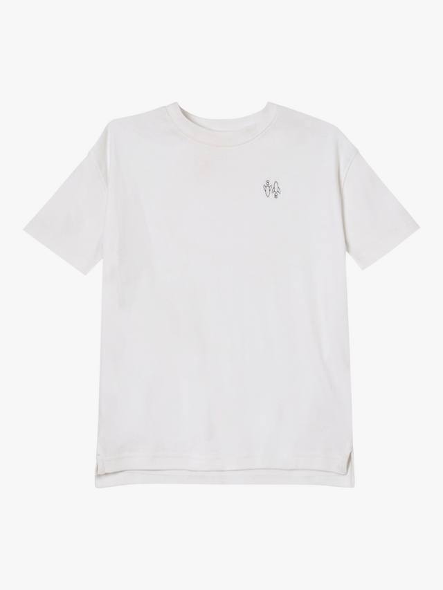 Детская хлопковая футболка расслабленного кроя Slub Angel & Rocket, White — фото 4