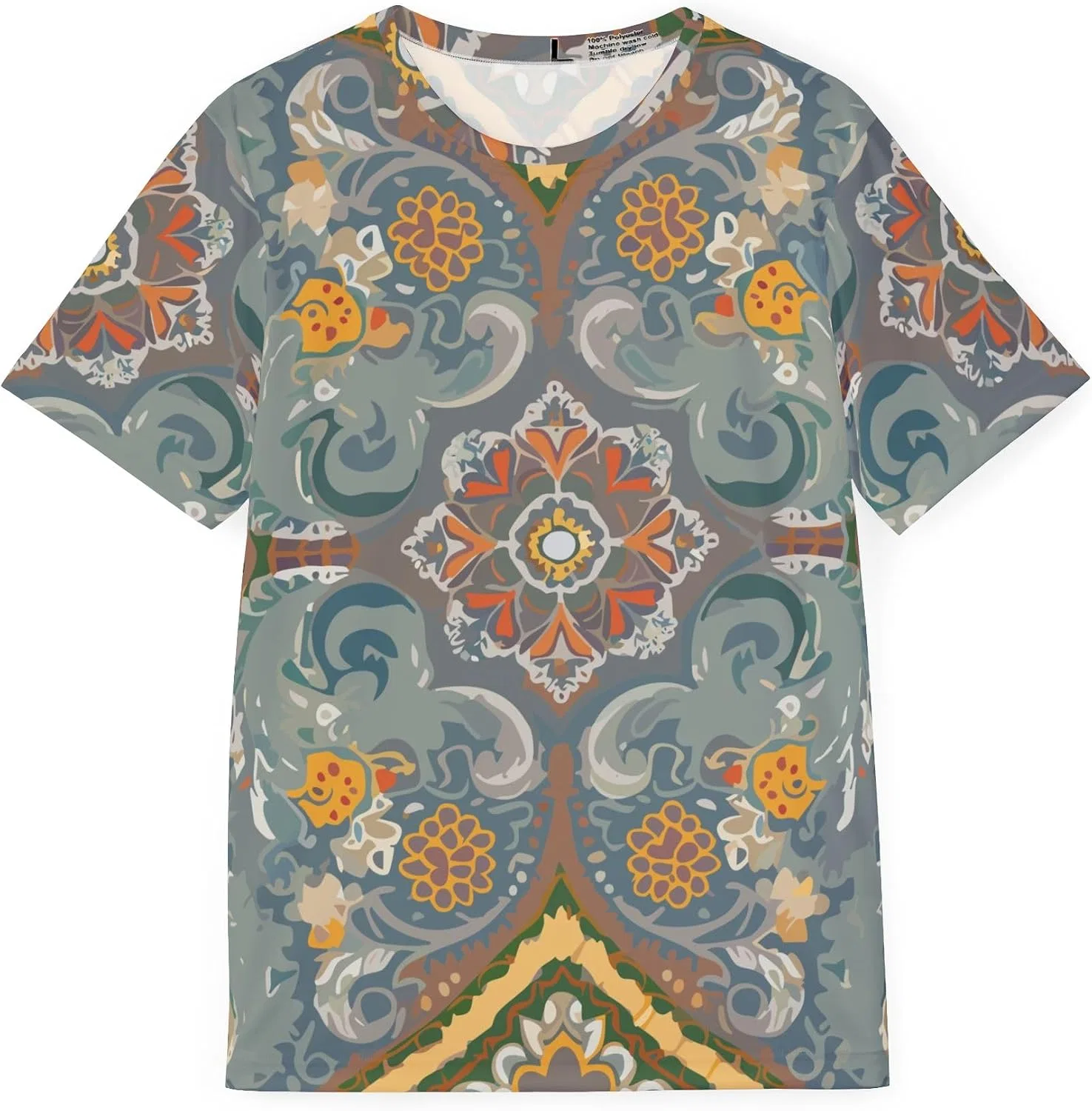 Унисекс футболка с орнаментом Emberly India, Multicolor
