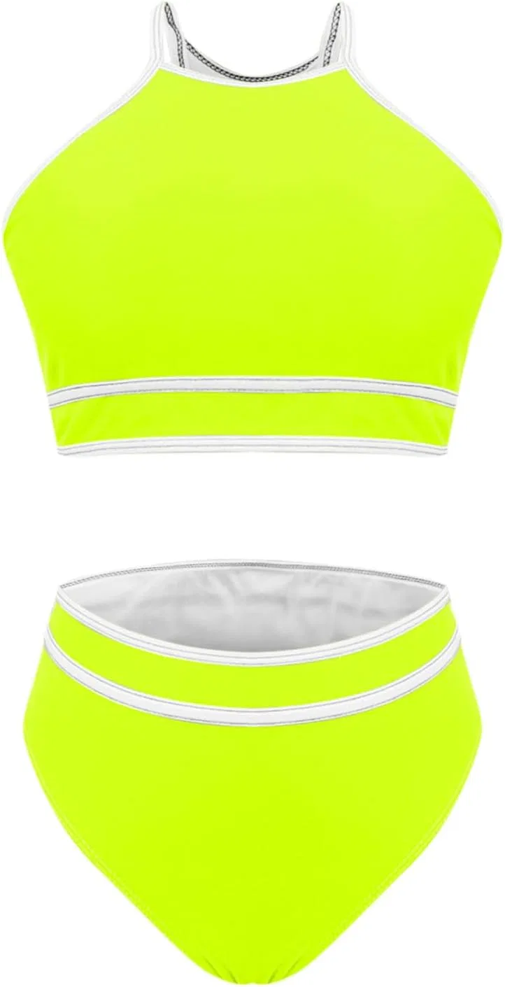 Женский спортивный бикини-комплект с высокой талией, Yellow — фото 4