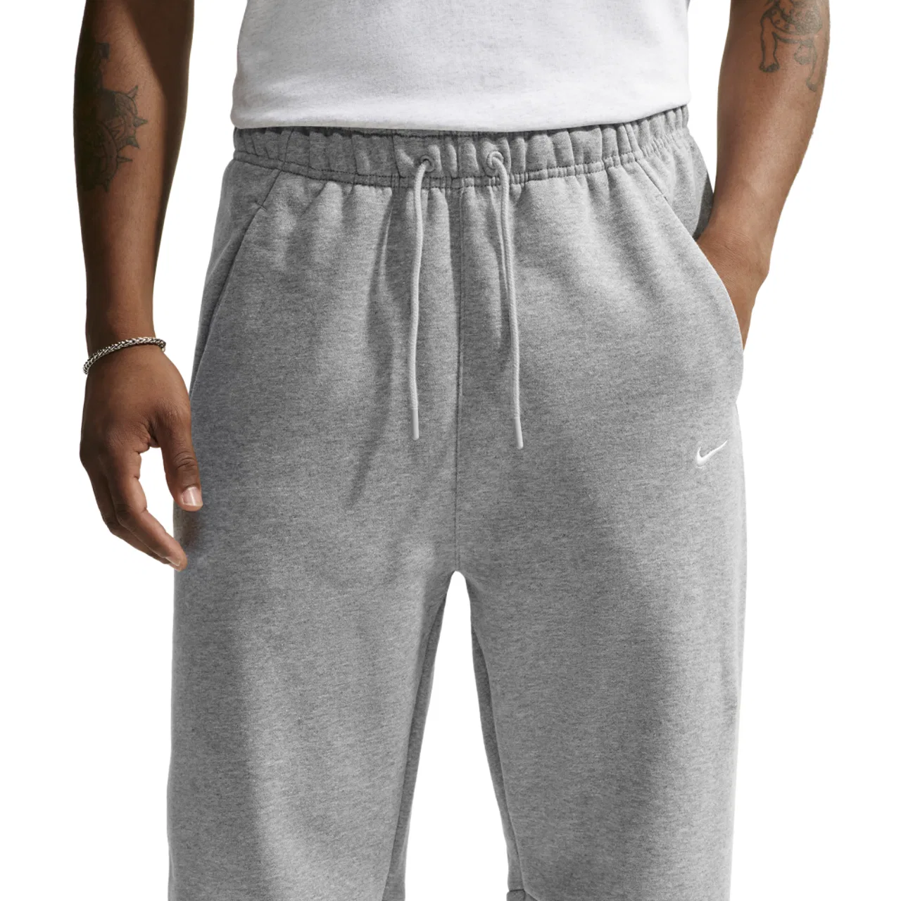 Мужские спортивные брюки свободного кроя из футера с начесом Nike Solo Joggers Concept, Gray/White — фото 3