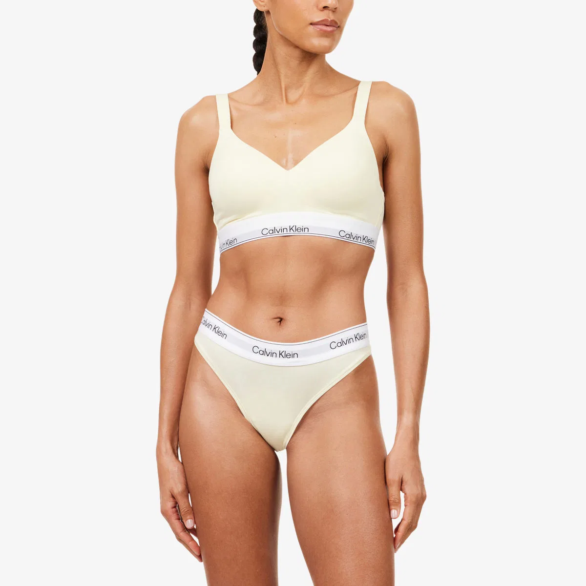 Трусики-стринги icon из хлопка и модала Calvin Klein, грушевый сорбет — фото 2