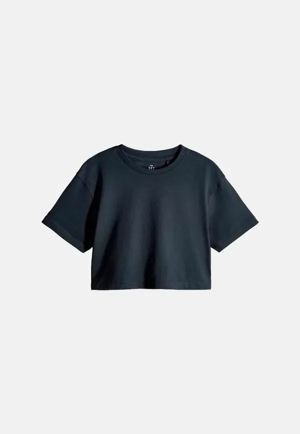 Футболка хлопковая Regular fit The Set, Navy Animal, Light Blue, Cream, темно-синий/светло-голубой/кремовый — фото 4