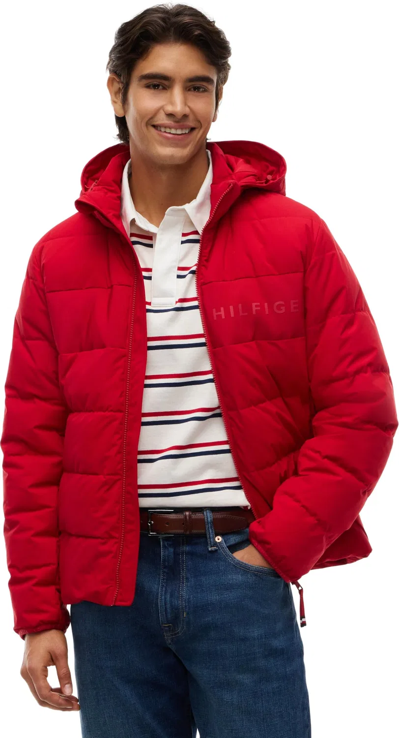 Мужское пуховое пальто с отстегивающимся капюшоном Tommy Hilfiger, Red (Medium Red)