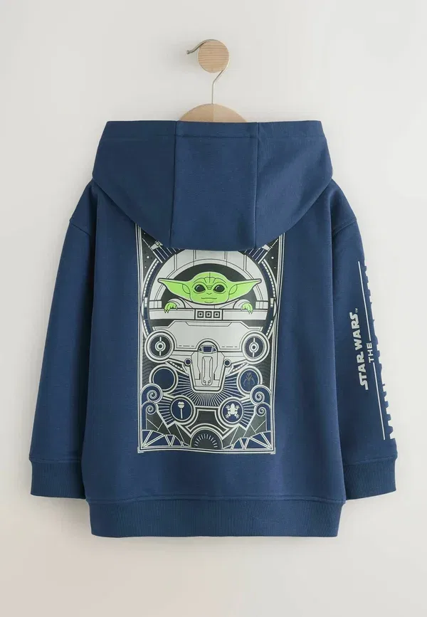 Толстовка с капюшоном Regular fit Mandalorian zip through hoodie, Next, темно-синий — фото 4