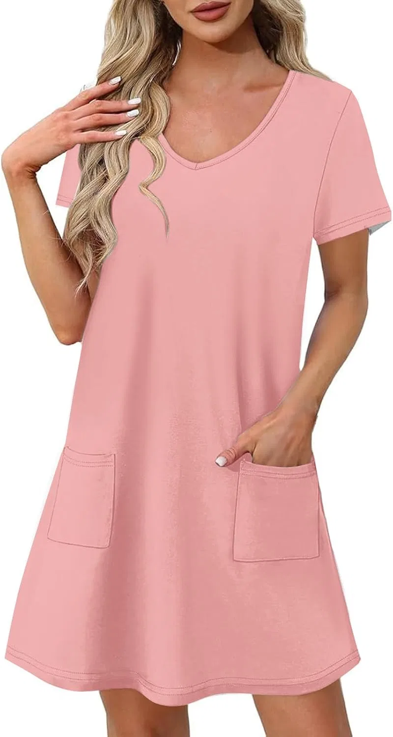 Женское мини-платье с карманами Regular Fit, Pink