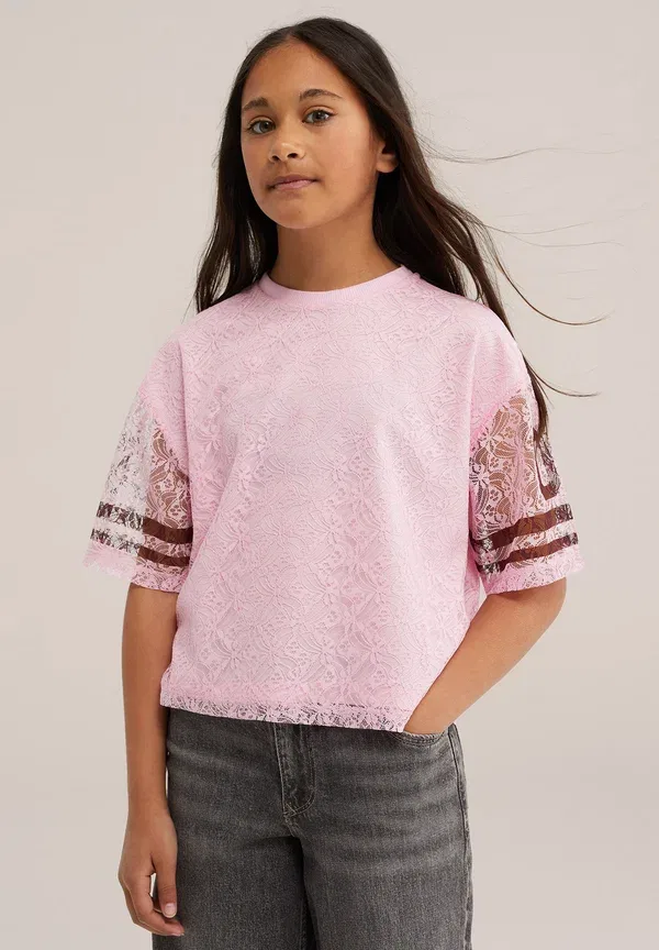 Футболка с принтом Print t-shirt We Fashion, pink, розовый — фото 2