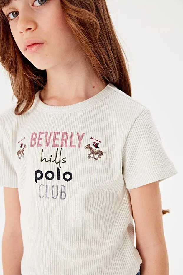 Детская футболка для девочек с длинным рукавом Beverly Hills Polo Club, White — фото 4