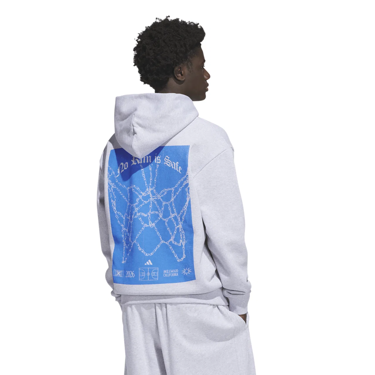 Толстовка для мужчин No Rim is Safe Adidas, цвет Grey/Adi Blue — фото 2