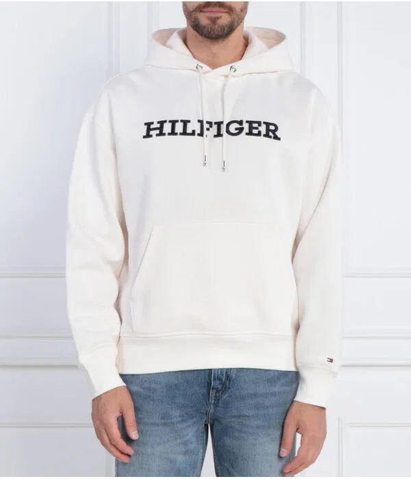 Мужское худи с вышивкой Monotype Embro Hoodie Tommy Hilfiger, белый