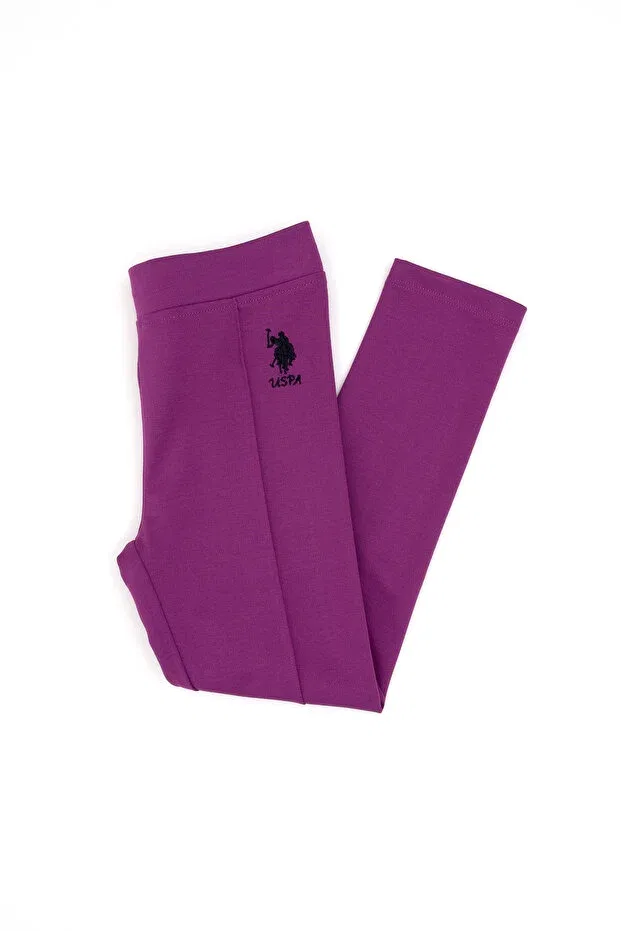 Детские леггинсы для девочек с рифленым переплетением U.S. Polo Assn., Violet — фото 3