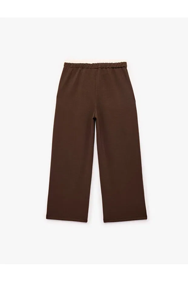 Детские брюки для девочек широкие вискозные Koton, Brown — фото 4