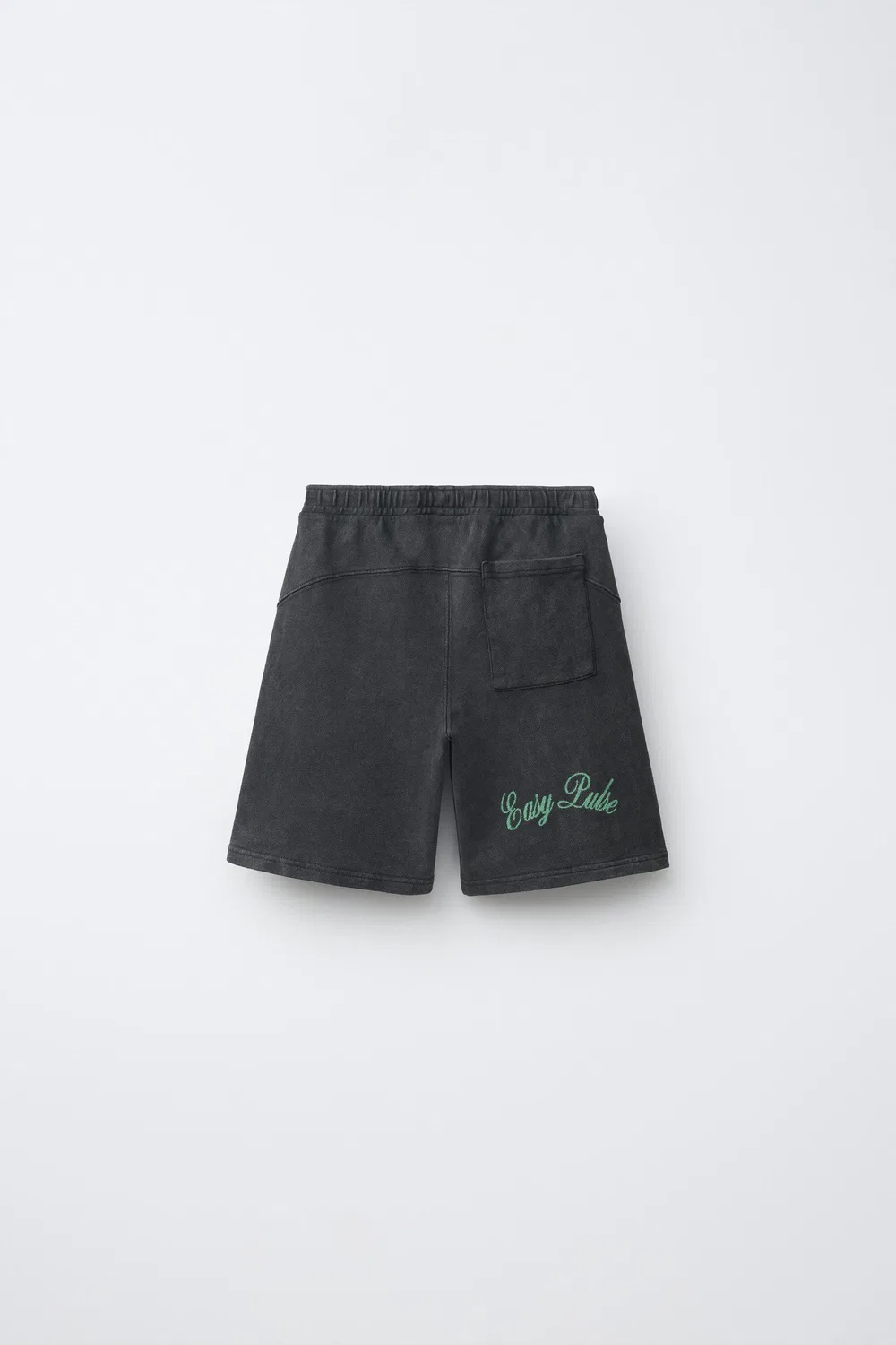 Шорты-бермуды с эффектом выцветания текста ZARA, Anthracite Grey — фото 2