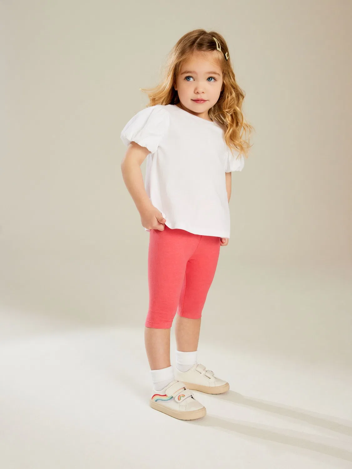 Леггинсы укороченные с бантом, Bright Pink Next