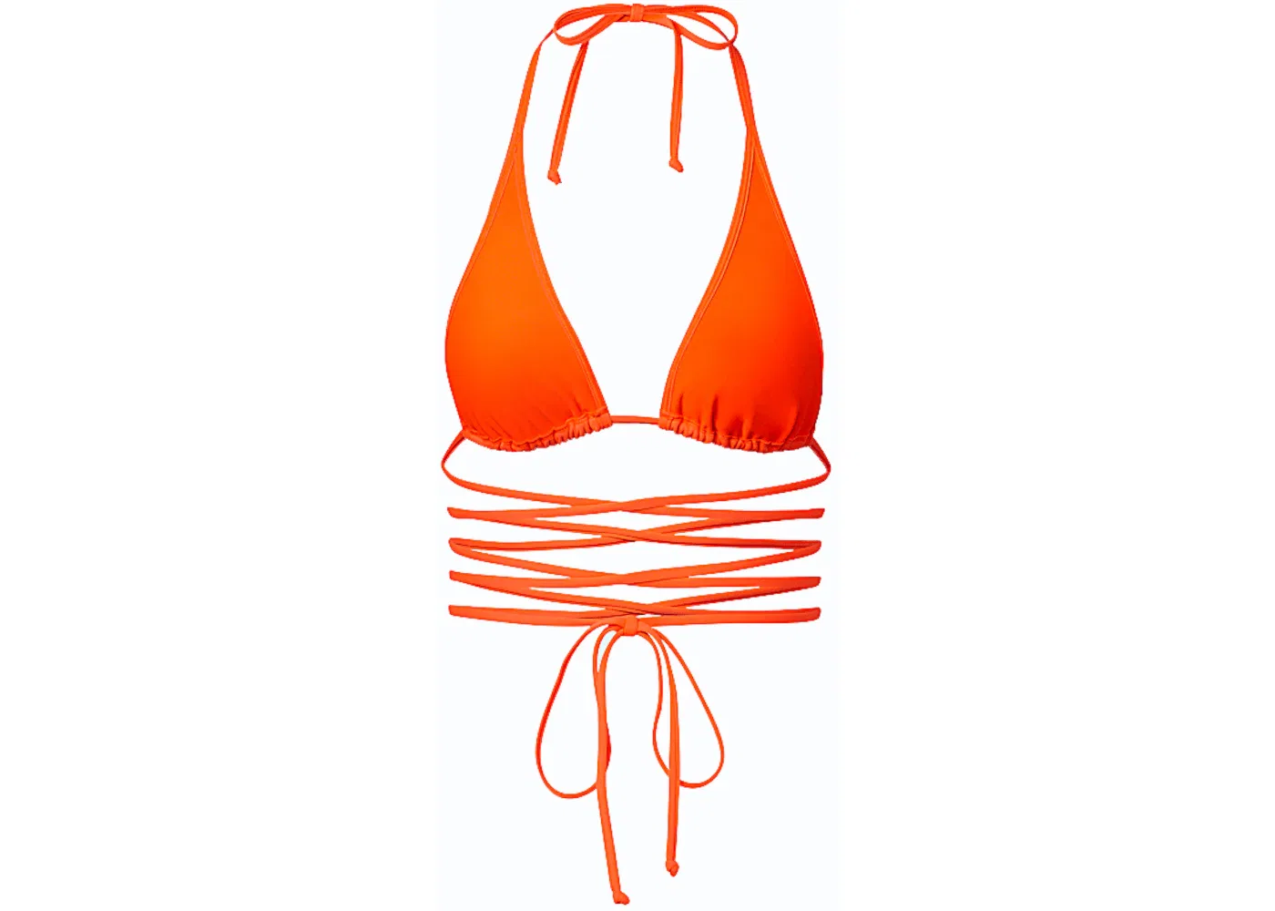 Женский купальный топ с обертывающим кроем Ivy Park Wrap Bikini Top Adidas, цвет Solar Orange — фото 2
