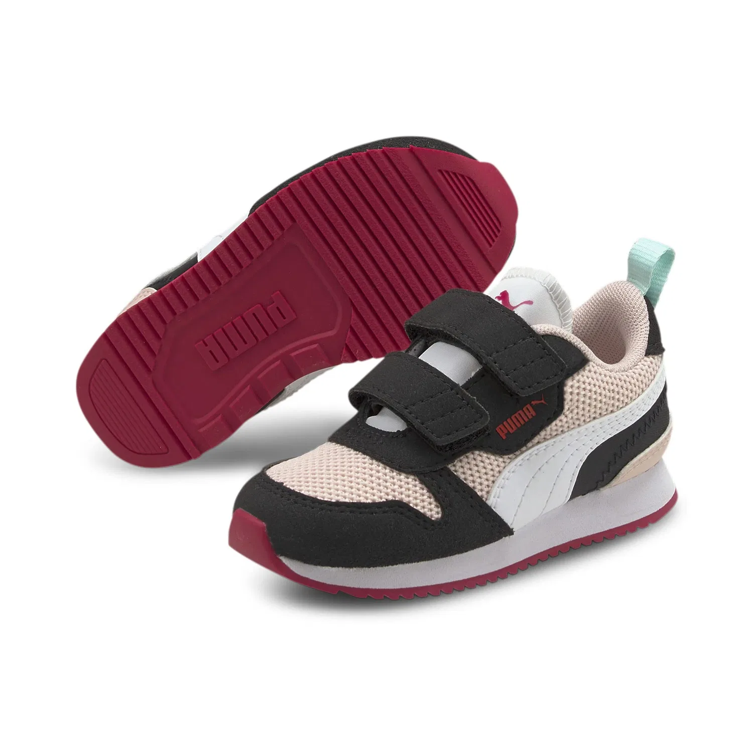 Детские кроссовки для мальчиков с низким профилем PUMA R78 V Inf, Lotus PUMA White PUMA Black — фото 2