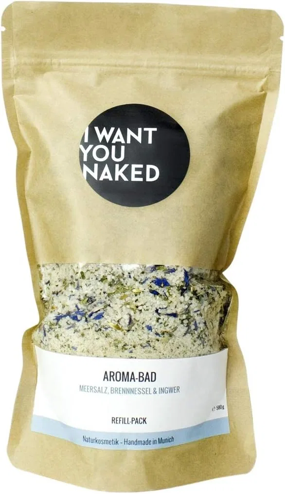 Ароматическая ванна Nettle & Ginger, Крапива и Имбирь, 580 г, I WANT YOU NAKED