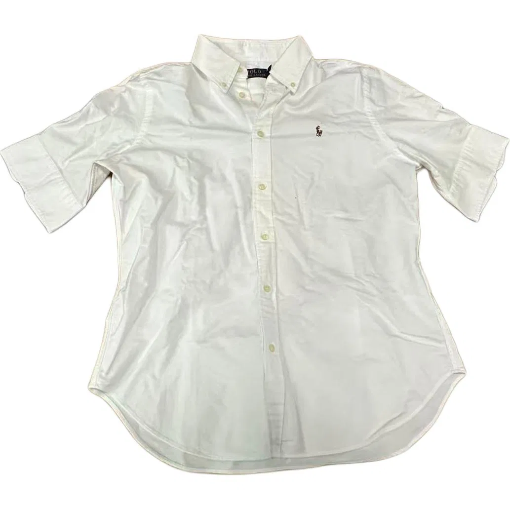 Женская рубашка с отложным воротником прямого кроя White Polo Ralph Lauren, White