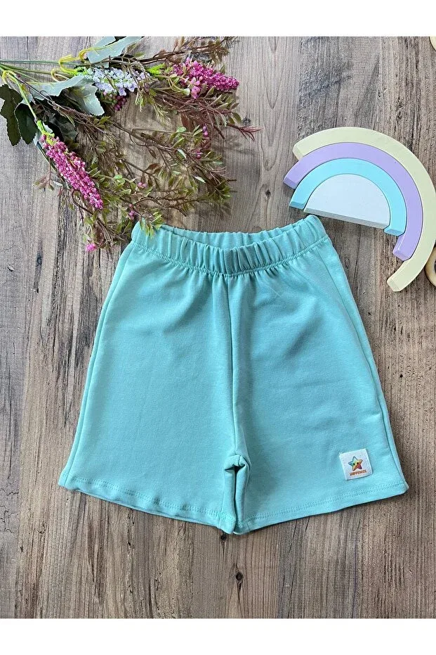 Детские шорты для девочек хлопковые Babyelisco, Mint Green
