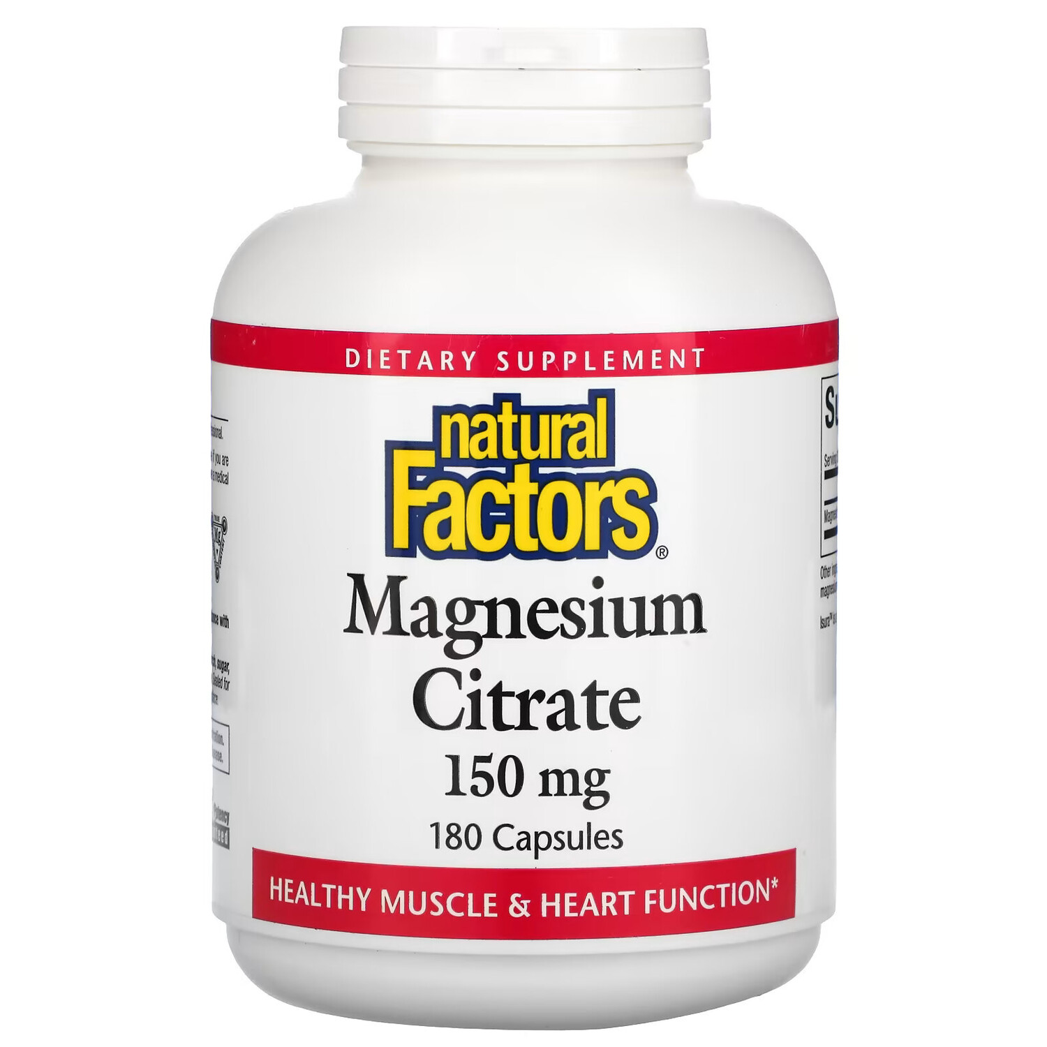 

Natural Factors, цитрат магния, 150 мг, 180 капсул