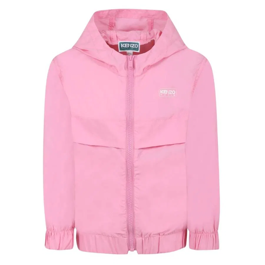 Ветровка детская с капюшоном Kids Box Logo Hooded Windbreaker Jacket Kenzo, Pink