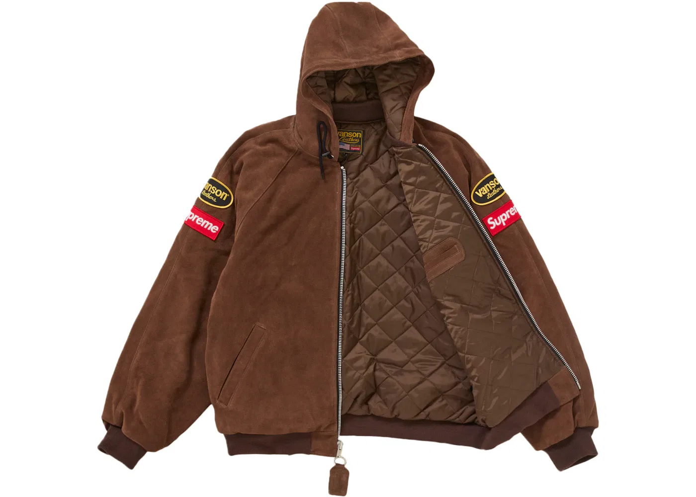 Мужская куртка с капюшоном из замши Supreme Vanson Leathers, Suede — фото 2