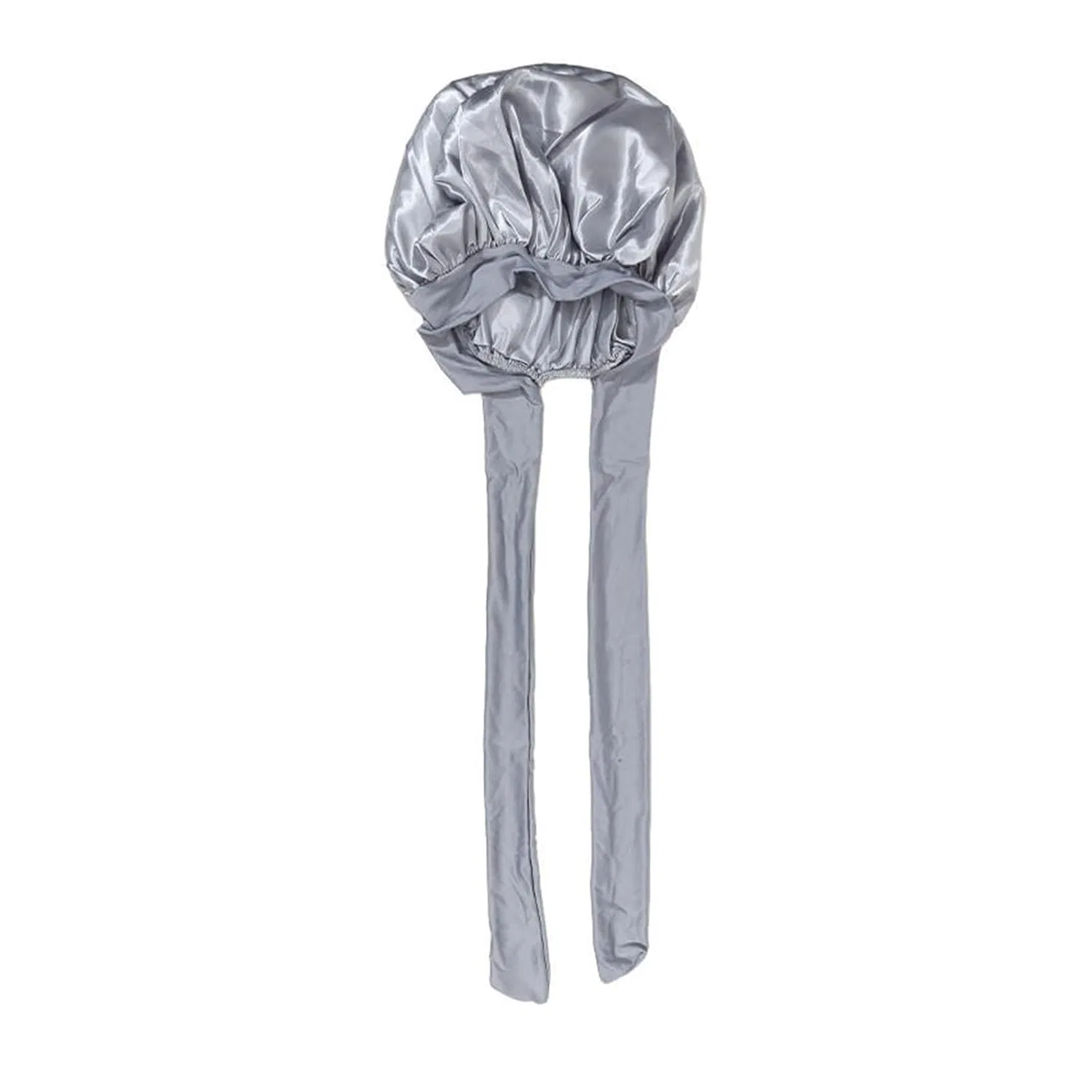 Шапочка для душа 2 Pieces, Silk, Satin, Bow, Elastic, Adjustable, WLIHDB, Silver Grey