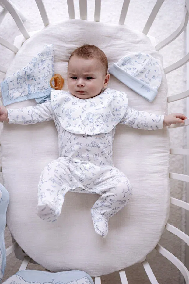 Детский комплект для новорожденных хлопковый Toile De Jouy Atelier Babbi, Blue — фото 3