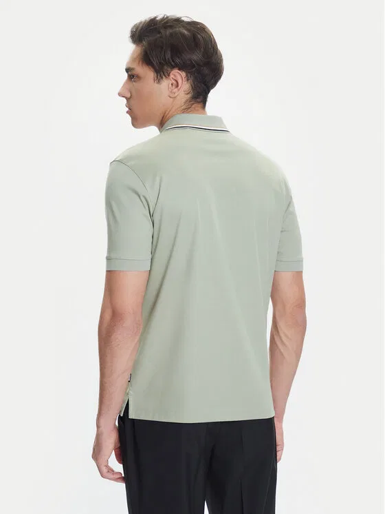 Поло slim fit Penrose Boss, зеленый — фото 3