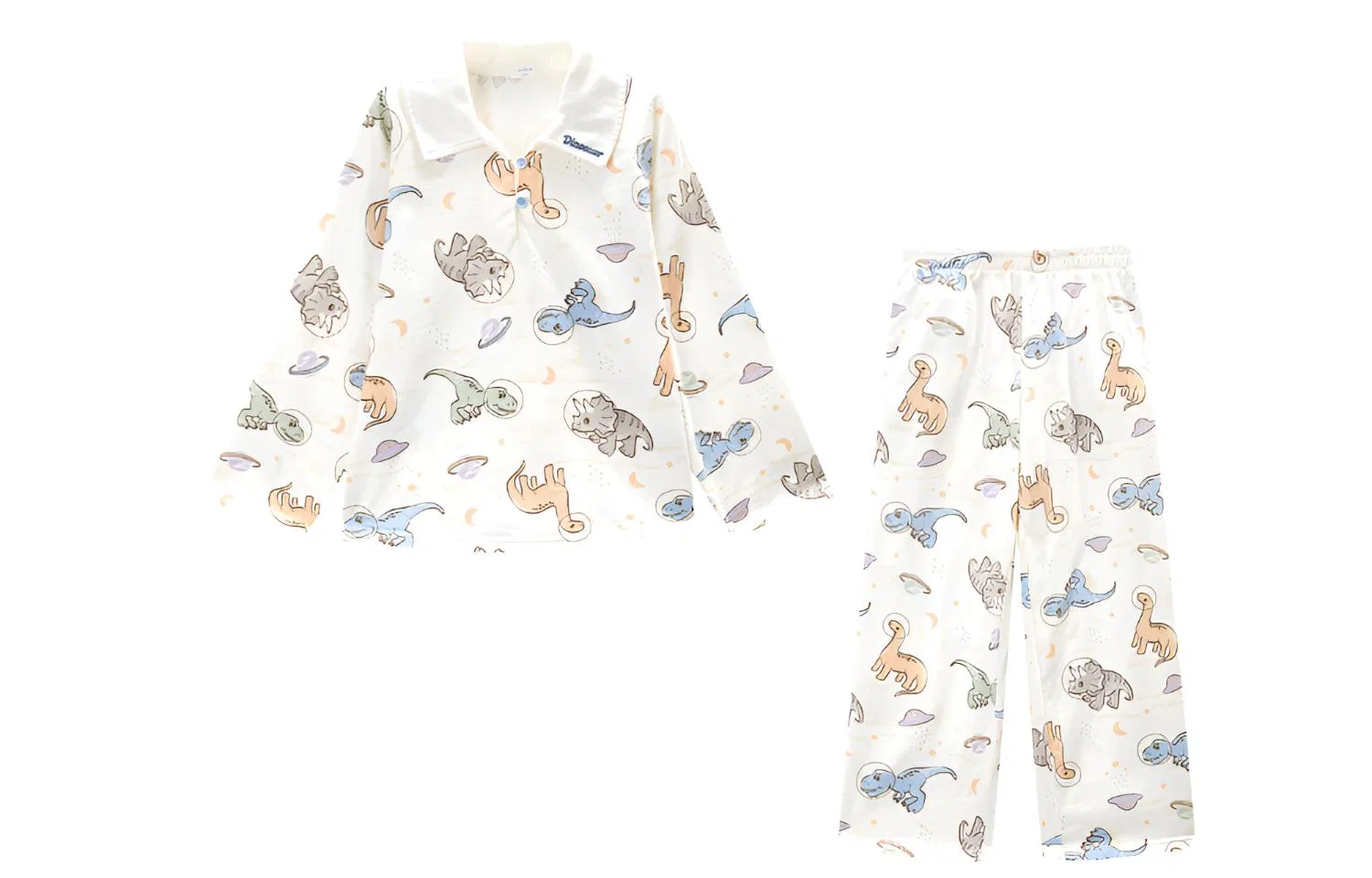 Детский комплект для девочек с длинным рукавом с принтом GUKOO, Cotton White