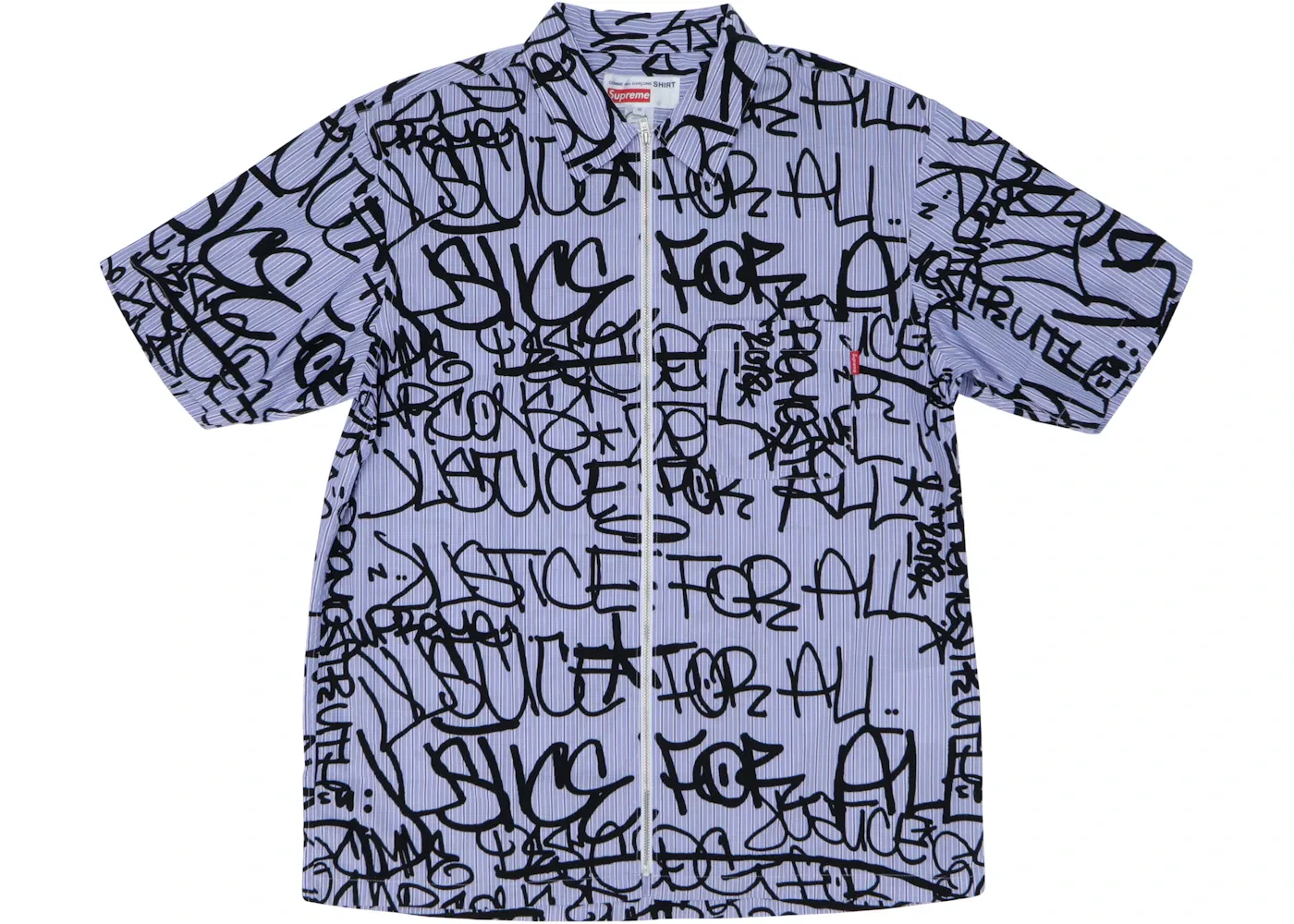 Мужская рубашка с принтом Supreme Comme des Garcons SHIRT, Blue Stripe